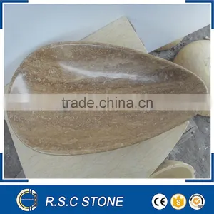 High Quality Oval Shape Marble Bathroom Sink for Sale thumbnail-1