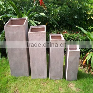 Tall Magnesium Planter Pots Square Outdoor Planter&Vase 4pcs/set For Sale thumbnail-1