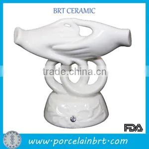 Holding Hands White Ceramic Wedding Centerpieces thumbnail-1