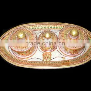 Indian Marble Dry Fruit Box With Tray, Deepawali Gift Box, Wedding Gifts, Decorative Sweets Box, Fancy Dry Fruits Box With Tray thumbnail-1