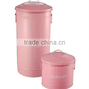 Trash Bin /Pedal Bin Set of 2 With Pink Big Trash Bin thumbnail-1