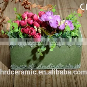 Square Decal Cement Finished Decoration Flowerpots thumbnail-6