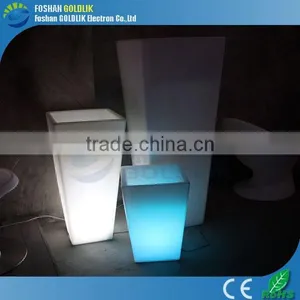 GLACS Control Long Square Flower Pot LED Battery Lighted Garden Flower Pot thumbnail-1