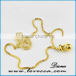 New Gold Bracelets Design Women Micro Pave Gold Cubic Zirconia Bracelet thumbnail-4