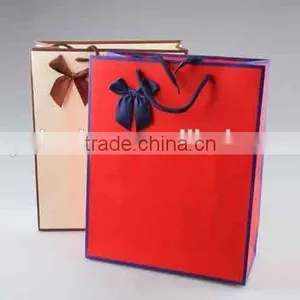 Two-colored Foldable Gift Bag / Shopping Bag With Bowknot thumbnail-2