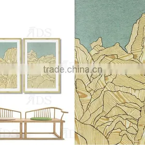 Framed Handmade Wood Chip Mountain Display Shadow Box thumbnail-2