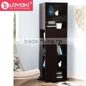 2016 New Deign Wooden Revolving Book Rack Display Mdf Wood Revolving Bookcase thumbnail-1