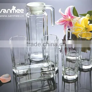 Hot Sale Heat Resistant Square Shaped 7pcs Glass Water Jug Sets thumbnail-1