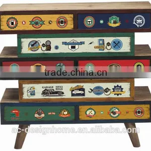 WOODEN CABINET W/8 DRAWERS thumbnail-1