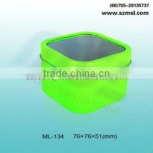 Square Tin Can With PET Window thumbnail-1