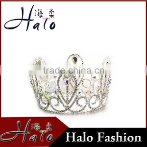 H172-175 Bridal Jewelry Pageant Rhinestone Big Fashion Pageant Crown thumbnail-1