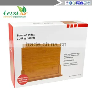 Bamboo Index Cutting Boards- All Natural Chopping Board With 4 Index Tabs by Good Cooking thumbnail-6