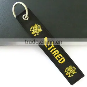 Custom Fabric Keychain Customized Logo Embroidered Key Tag thumbnail-2