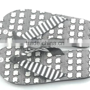 Men's Black and White Flip Flops Stock Shoe thumbnail-2