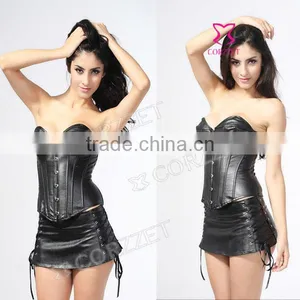 Women Leather Burlesque Corset Dress On Sale thumbnail-1