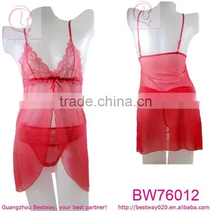 Red See-through Sexy Lingerie Hot Babydoll thumbnail-1