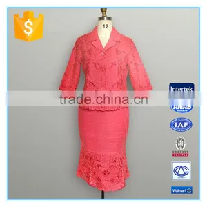 Ladies Formal Office Red Suits Pictures Embroidery Designs 2 Pieces Suits thumbnail-1