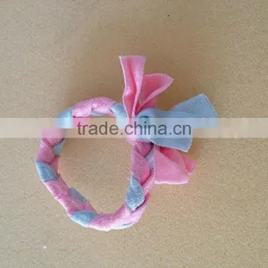 Fabric Cloth Braided Bracelet, Multi Function Fabric Cloth Hand Woven Bracelet Elastic Fabric Ponytail Holder thumbnail-2