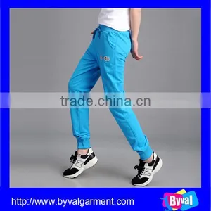 Hot Sale Fashion Custom Fleece 100% Cotton Plain Blank Elastic Waist Womens Pants Pattern thumbnail-2
