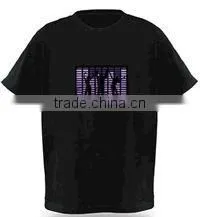 2013 Wholesale Newest Fashion 100% Cotton EL Sound Activated T-shirt thumbnail-1