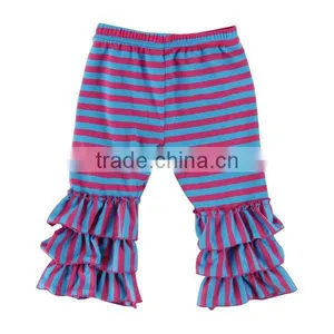 2017 Latest Style Cheap Tripple Ruffle Knit Cotton Baby Girls Wholesale Cotton Baby Pants With SGS Certificate thumbnail-3