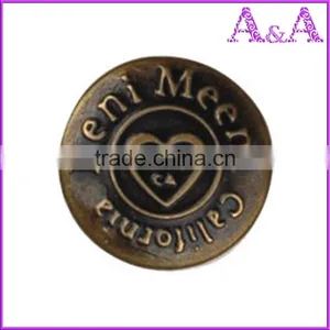 20mm Flat Design Brass Jeans Buttons in High Quality for Pakistan Market thumbnail-3