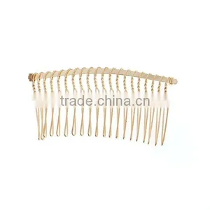 High Quality Cheap Personalized Rectangle Gold Plated Iron Based Alloy Bulk Hair Clips Comb thumbnail-1