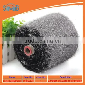 Factory Wholesale Polyester Lurex Feather Yarn on Cone for Machine Knitting Sweater thumbnail-5