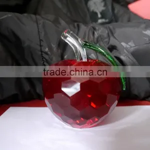 High Quality Quality Crystal Red Colour Apple Model for Wedding Gift thumbnail-2