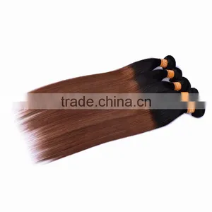 2016 NEW Product Malaysian Remy Human Hair Silky Straight Hair Weft 2 Tone Color Ombre Hair 1B/30 thumbnail-1