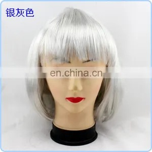 Bob Cut White Silver Wig FGW-0057 thumbnail-1