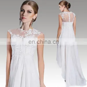Elegant Fashion White Sexy Short Front Long Back Wedding Dress thumbnail-1