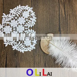 13cm OLNC4019 Sweet Flowers Style Hand Embroidery Designs Milk Polyester Lace thumbnail-5