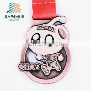 Bronze Copper Plated Custom Zinc Alloy Design Running Medal thumbnail-6