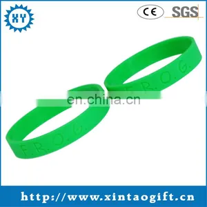Letters Theme and Carved Technique Green Custom Silicone Wristbands thumbnail-1