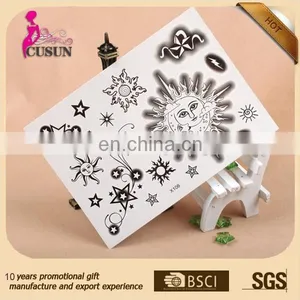 Custom Long Lasting Sun Moon Body Temporary Tattoo Sticker for Adults thumbnail-1