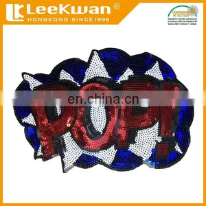 2016 Hot Sell Sequin Embroidered Patch With Sew-on Backing thumbnail-1
