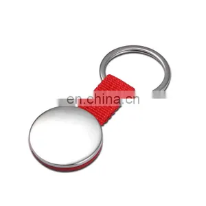 2016 Newly Design Red Round Metal Keychains With Woven Belt / Packing Gift Box Key Holders thumbnail-1