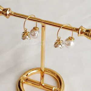 Exquisite Earrings Handmade Gold-plated Solid Zircon Flower Earrings thumbnail-1