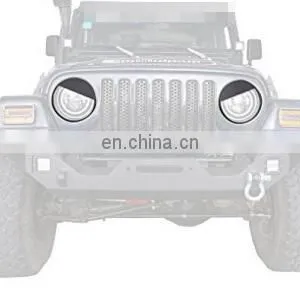 T088 Black ABS Angry-Bird Headlight Cover Trim For Jeep Wrangler TJ 1997-2006 thumbnail-6