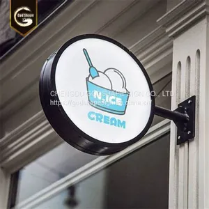 Durable Use Acrylic Round Shape Light Box Signage Round Outdoor Led Light Box Sign thumbnail-4