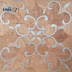 Wood Metal Steel Brass Inlay Parquet Flooring thumbnail-3