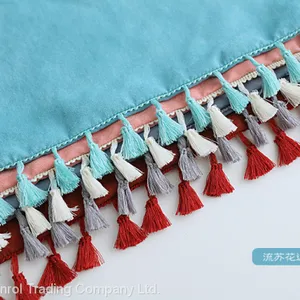 Nordic Style Suede Tassel Cushion thumbnail-4