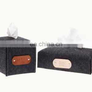 Factory Sell Simple Style Wool Felt Tissue Box Cover for Home Decor thumbnail-1