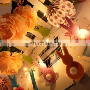 LED New Design Felt Rabbit Pendant Srting Light High Quality Factory Supply For Home Decration Easter Holiday Lighting thumbnail-4