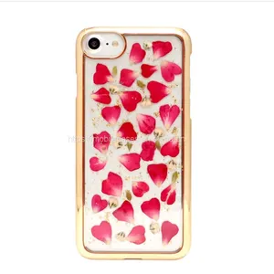 Golden Edge Epoxy Phone Case Flower Phone Case Floral Mobile Cover thumbnail-2