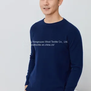 New Cashmere Sweater Men's Round Neck Pullover Sweater Base Thickening Casual Style and Solid Color thumbnail-1