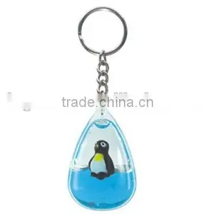 Aqua Acrylic Keychain, Fancy Liquid Hemet Shape Key Ring With Attractive Floater thumbnail-2