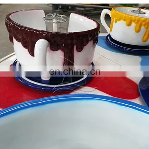 Indoor and Outdoor Adult and Kids Game Funfair Rides Amusement Fairground Rotating Coffee Cup for Sale thumbnail-5