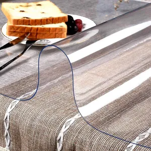Fuxing PVC Soft Glass Waterproof Thermal Conductivity Coffee Mats Transparent Matte PVC Sheet Mat Plastic Table Xover thumbnail-1